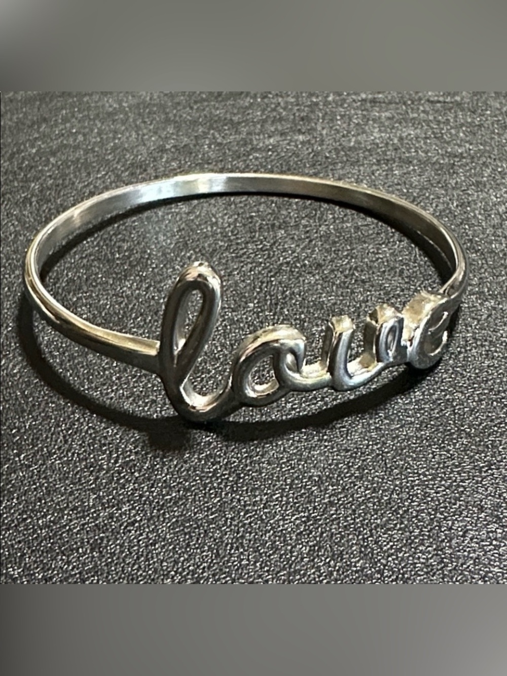 Love Polished Silver-Tone Bangle Bracelet